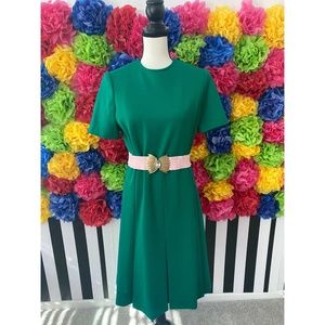 Abe Schrader by Belle Saunder‎  1960 Vintage Green A-Line Short Sleeve Dress